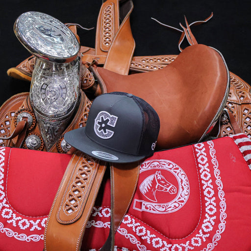 3D Charcoal Charros Original Trucker Cap - M - Royal Saddles - Charros Original Hats