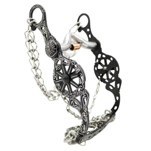 4 3/4" Freno Black Pavonado Charro Caballo Bit - M - Royal Saddles - Charro Bits/Frenos