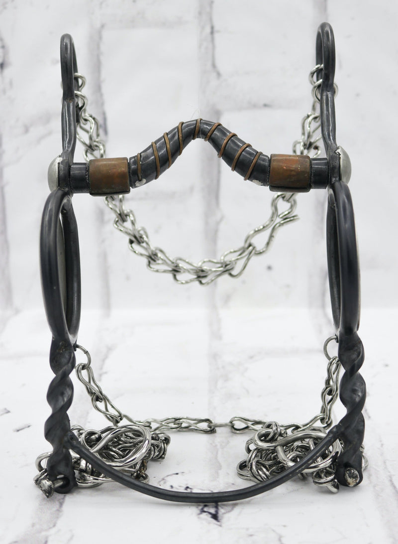 4 5/8" Caballo Charros Original Black Matte Freno Bit - M - Royal Saddles - Charro Bits/Frenos