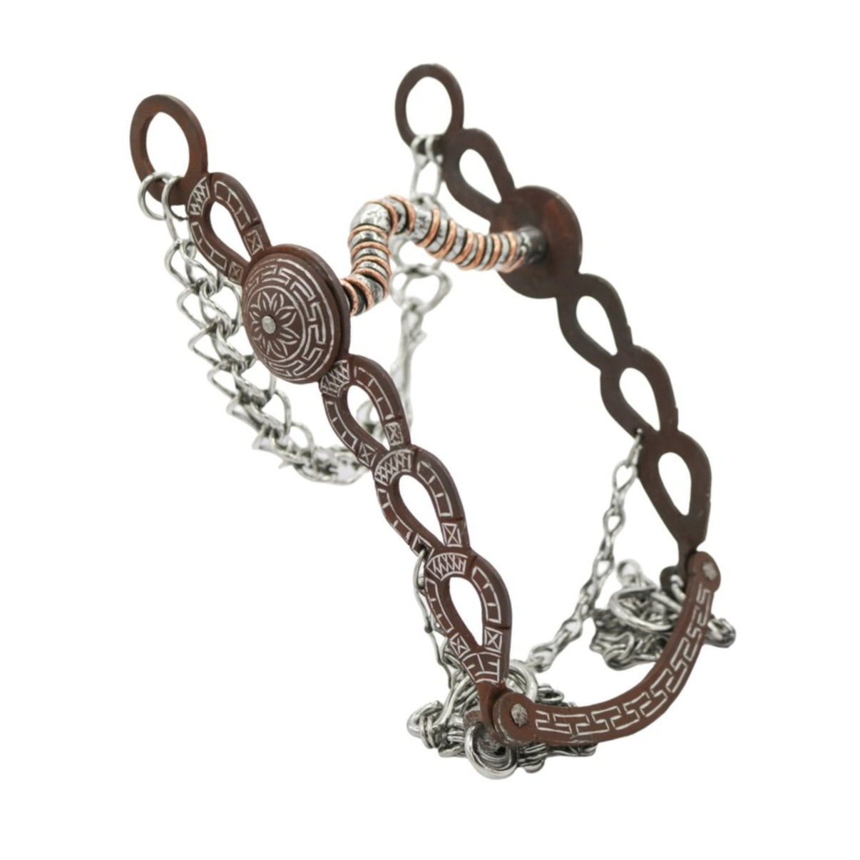 4 7/8" Charro Mexican Brown Charro Freno Horse Rustic - M - Royal Saddles - Charro Bits/Frenos