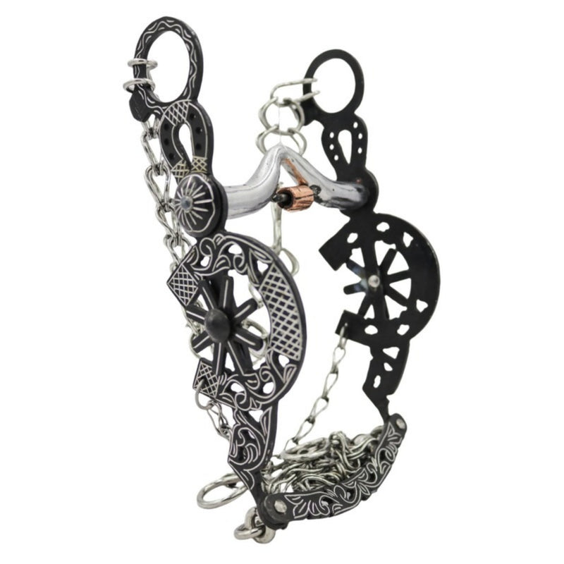 4 7/8" Freno Black Herradura Charro Stainless Horse Bit - M - Royal Saddles - Charro Bits/Frenos