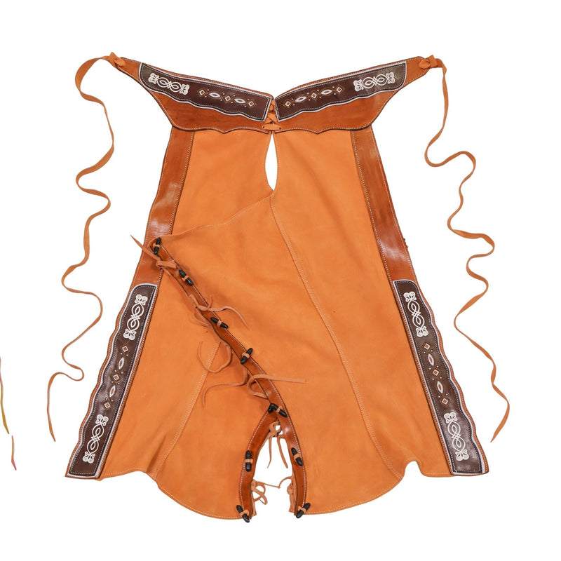 40" Charros Fina Pintada Gamuza Chaps Resacada Chaparreras - M - Royal Saddles - Charro Polainas/Chaps