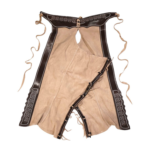 40" Charros Natural Design Chaps Chaparreras Gamuza - M - Royal Saddles - Charro Polainas/Chaps