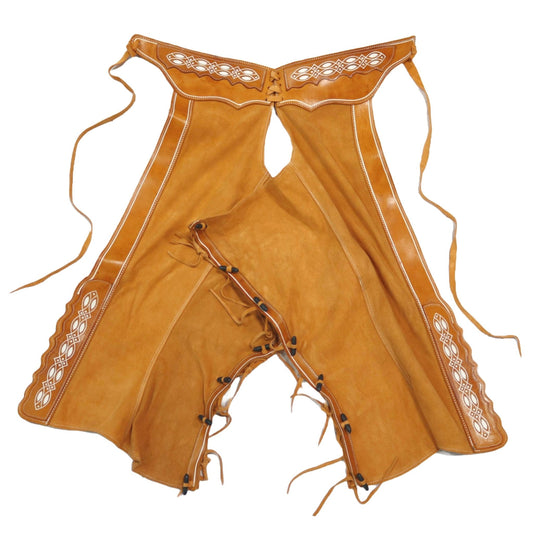 40" Charros Original Chaparreras Chaps Gamuza Suede - M - Royal Saddles - Charro Polainas/Chaps