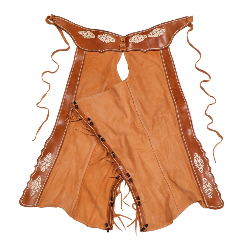40" Design Charros Chaps Suede Chaparreras De Gamuza - M - Royal Saddles - Charro Polainas/Chaps
