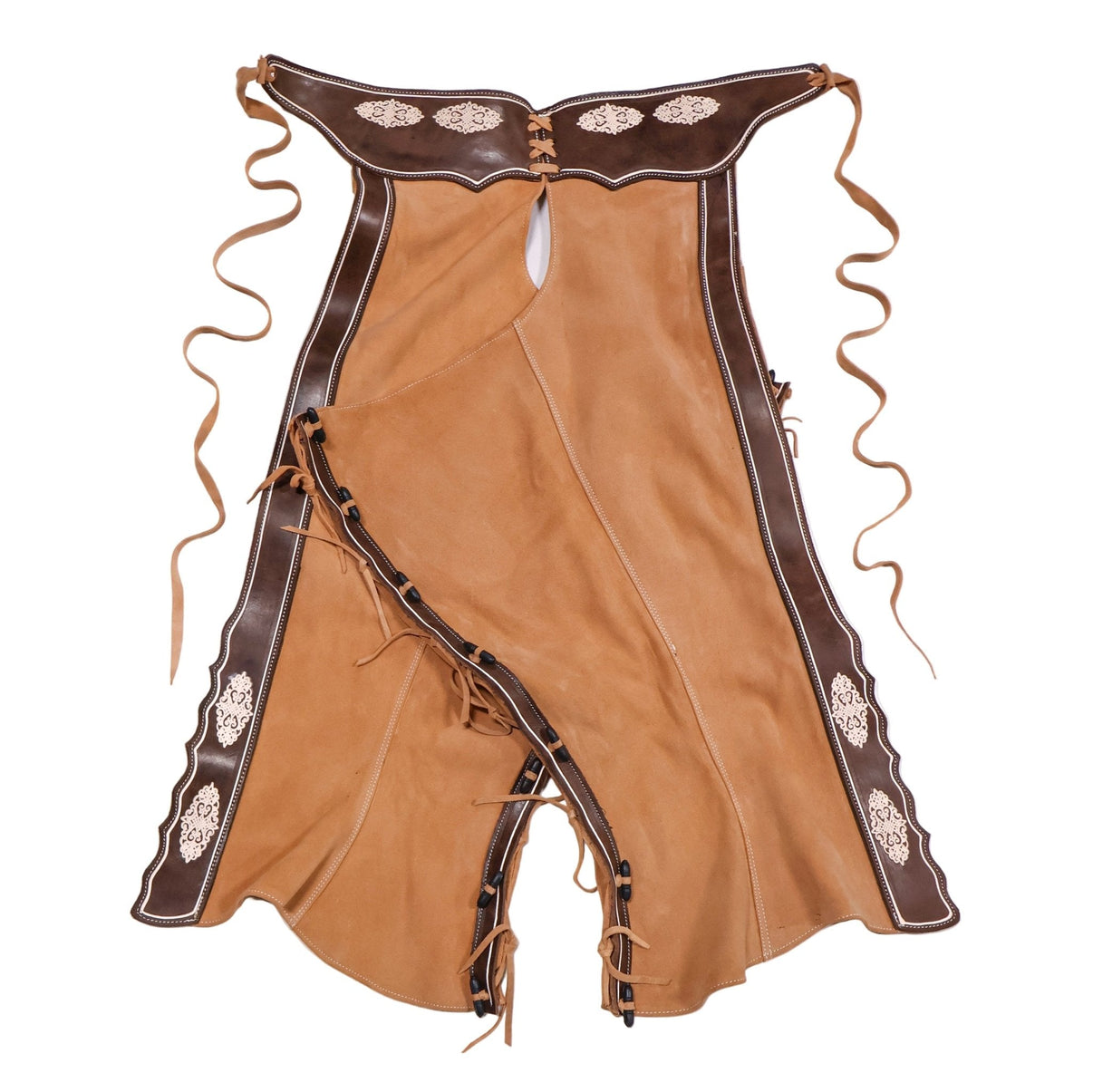 42" Charros Chaparreras Charras De Gamuza Chaps - M - Royal Saddles - Charro Polainas/Chaps