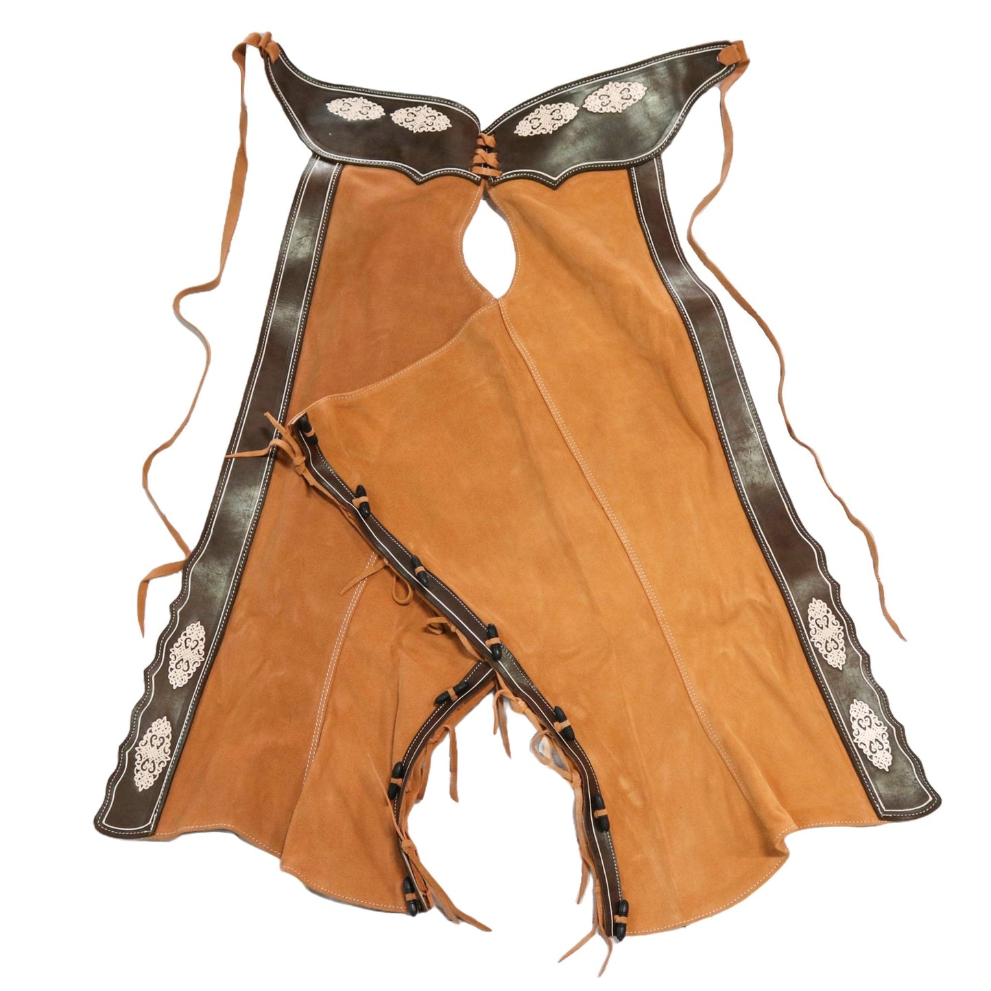 42" Charros Leather Chaps Chaparreras Gamuza - M - Royal Saddles - Charro Polainas/Chaps