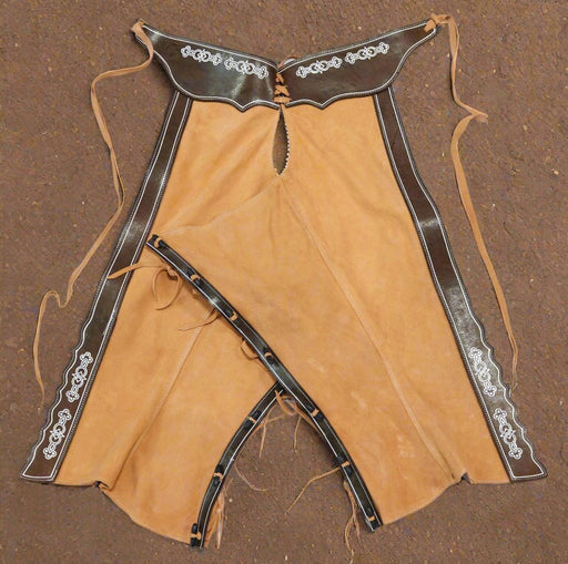 42" Charros Leather Chaps Chaparreras Gamuza - M - Royal Saddles - Charro Polainas/Chaps