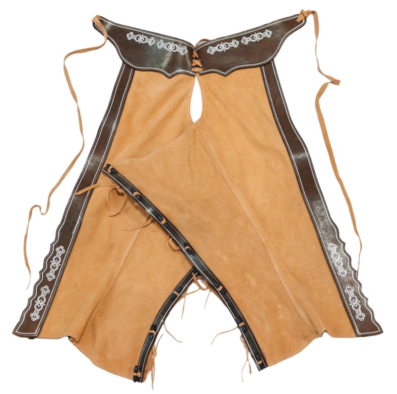 42" Charros Leather Chaps Chaparreras Gamuza - M - Royal Saddles - Charro Polainas/Chaps