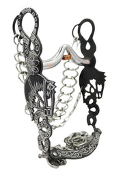 5 1/2" Freno Caballo Black Charro Stainless Horse Bit - M - Royal Saddles - Charro Bits/Frenos