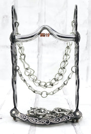 5 1/2" Freno Caballo Black Charro Stainless Horse Bit - M - Royal Saddles - Charro Bits/Frenos