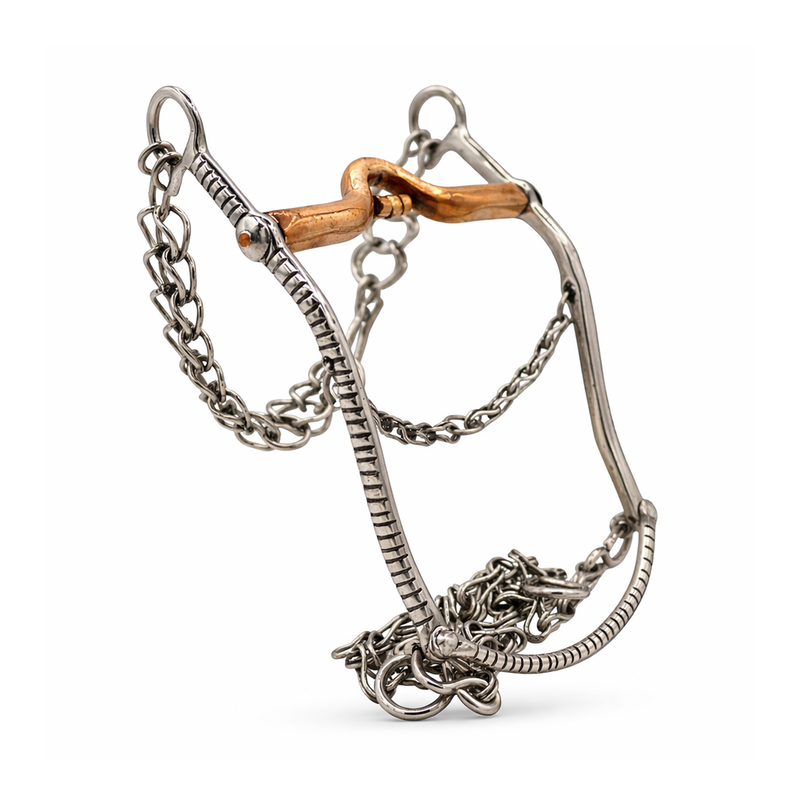 5" Freno Para Caballo Charro Horse Bit, Stainless Steel