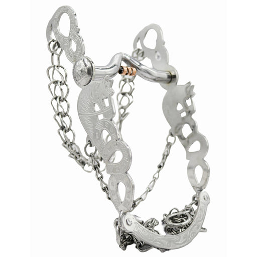 5 1/2" Horse Stainless Steel Charro Bit Freno Horseshoe - M - Royal Saddles - Charro Bits/Frenos