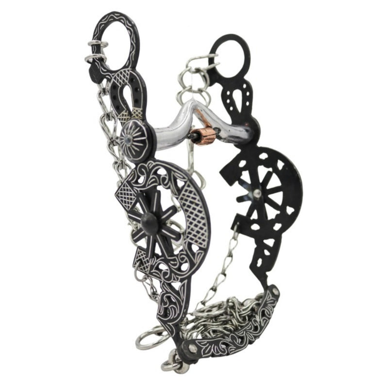5 1/4" Freno Black Herradura Charro Stainless Horse Bit - M - Royal Saddles - Charro Bits/Frenos