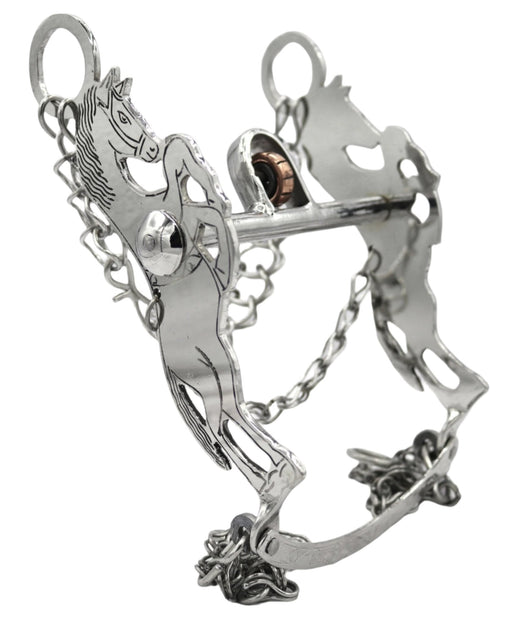5 1/4" Freno Charro Acero Inoxidable Cobre Horse Charro Bit - M - Royal Saddles - Charro Bits/Frenos