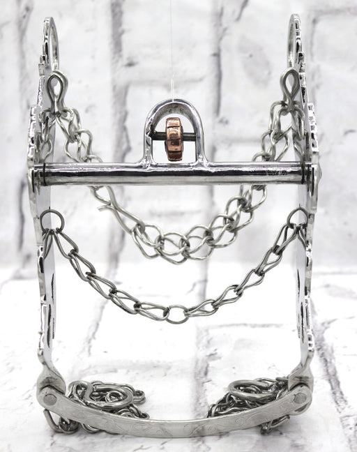 5 1/4" Freno Charro Acero Inoxidable Cobre Horse Charro Bit - M - Royal Saddles - Charro Bits/Frenos