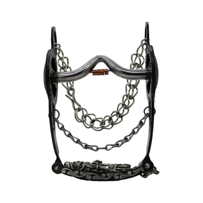 5 1/8" Black Caballo Horse Bit Freno Cobre Charro - M - Royal Saddles - Charro Bits/Frenos