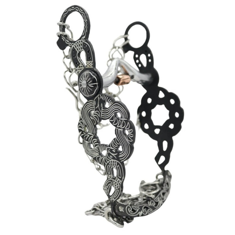 5 1/8" Freno Black Snake Charro Pavonado Horse Bit - M - Royal Saddles - Charro Bits/Frenos