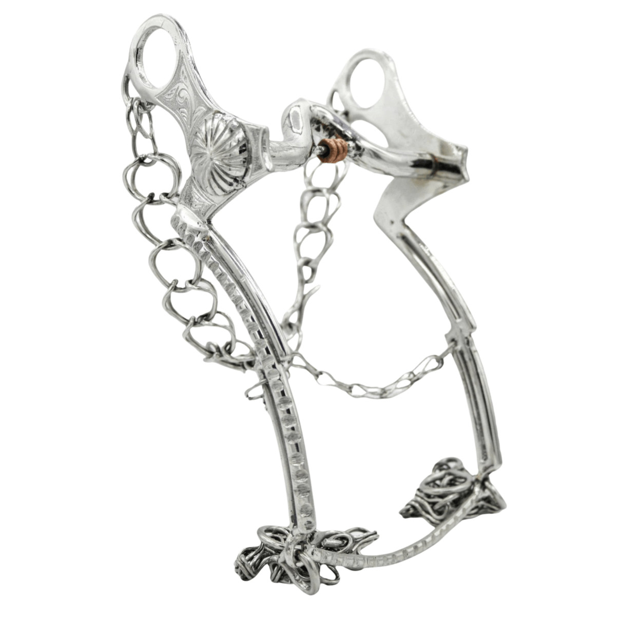 5 1/8" Freno Charro Horse Bit Con Cobre Stainless Steel - M - Royal Saddles - Charro Bits/Frenos