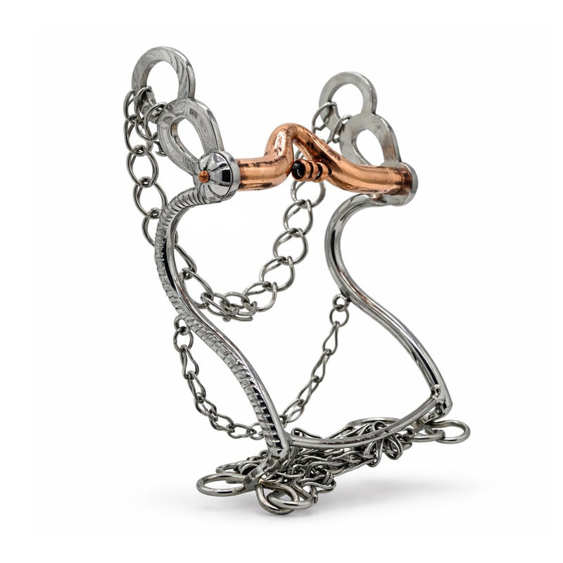5 1/8" Freno Charro Horseshoe Acero Inoxidable Horse Copper Bit - M - Royal Saddles - Charro Bits/Frenos