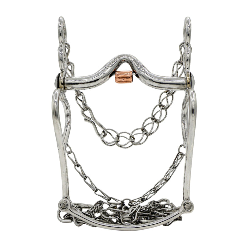 5 1/8" Horse Bit Corazon Freno Charro Acero Copper - M - Royal Saddles - Charro Bits/Frenos