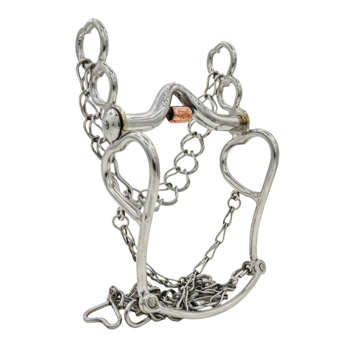5 1/8" Horse Bit Corazon Freno Charro Acero Copper - M - Royal Saddles - Charro Bits/Frenos