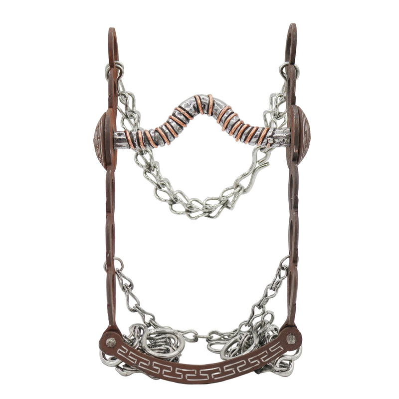 5 3/8" Charro Freno Horse Rustic Bit Greca - M-Royal Saddles - Charro Bits/Frenos