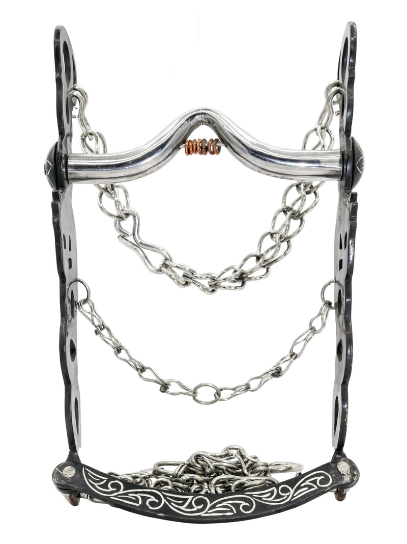 5 3/8" Charro Mexican Horse Freno Black Bit - M-Royal Saddles - Charro Bits/Frenos