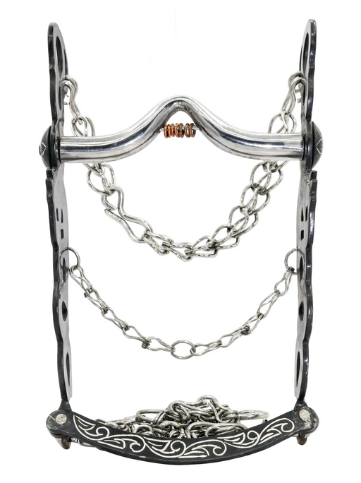 5 3/8" Charro Mexican Horse Freno Black Bit - M-Royal Saddles - Charro Bits/Frenos