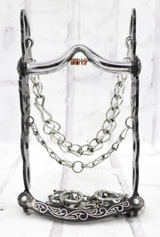 5 3/8" Freno Black Charro Stainless Horse Bit - M - Royal Saddles - Charro Bits/Frenos
