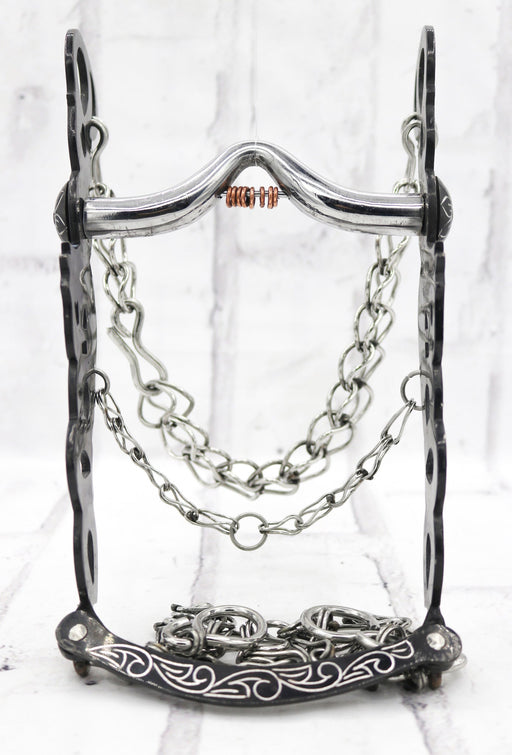 5 3/8" Freno Black Charro Stainless Horse Bit - M - Royal Saddles - Charro Bits/Frenos