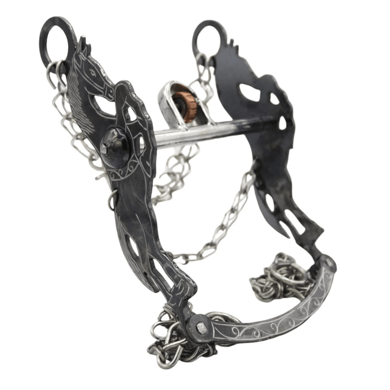 5 3/8 " Freno Black Cobre Charro Horse Bit Fino - M - Royal Saddles - Charro Bits/Frenos