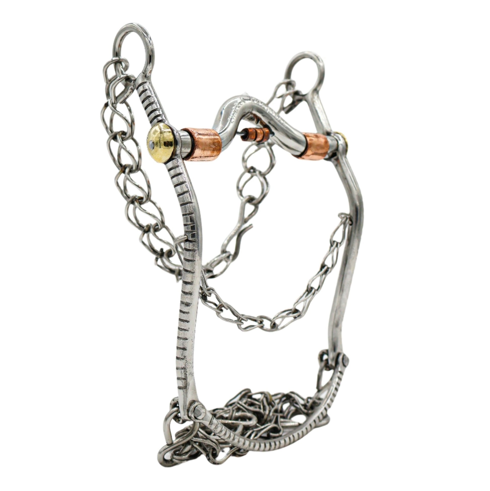 5 3/8" Stainless Steel Horse Cobre Freno Charro Bit - M - Royal Saddles - Charro Bits/Frenos