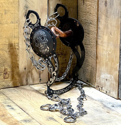 5" Black Horse Bit Freno Cobre Charro Para Caballo - M - Royal Saddles - Charro Bits/Frenos