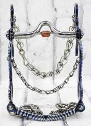 5" Charro Blue Freno Pavonado Azul Horse Bit - M - Royal Saddles - Charro Bits/Frenos