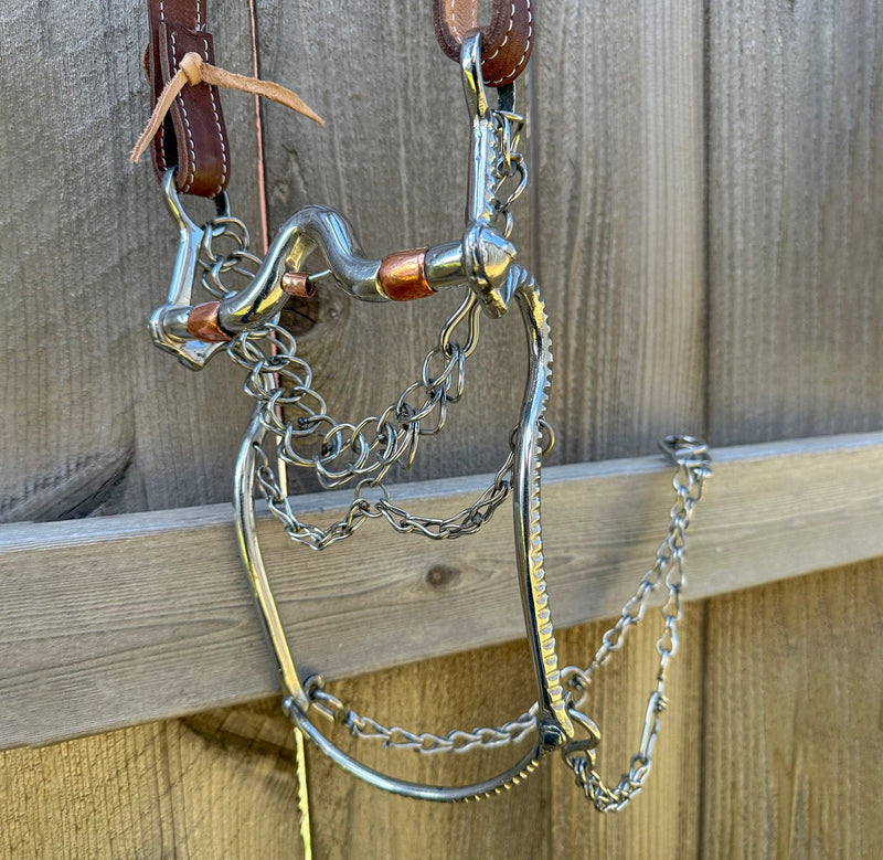 5" Charro Freno Bit Mexican Copper Horse Caballo - M - Royal Saddles - Charro Bits/Frenos
