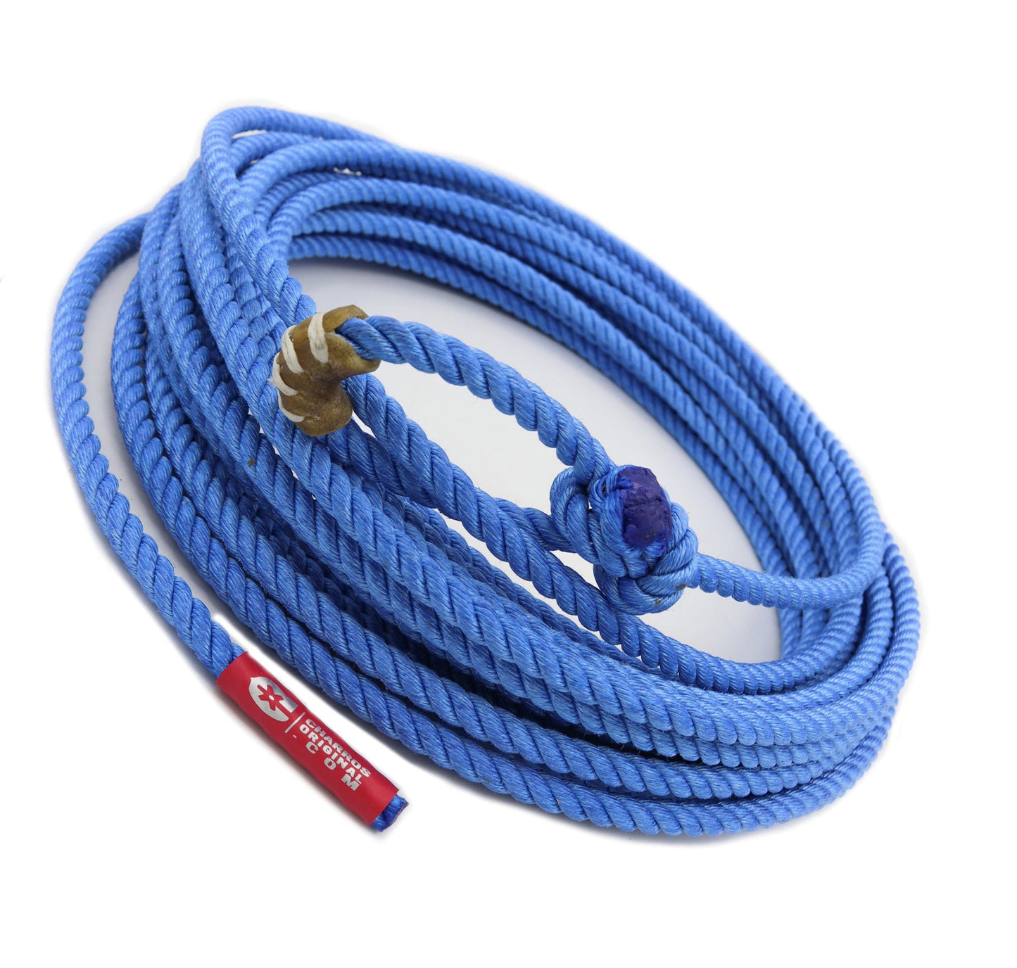 50 ft Blue 10mm Soga De Plomo Rope Poly - Nylon Lasso - M - Royal Saddles - Ropes/Sogas