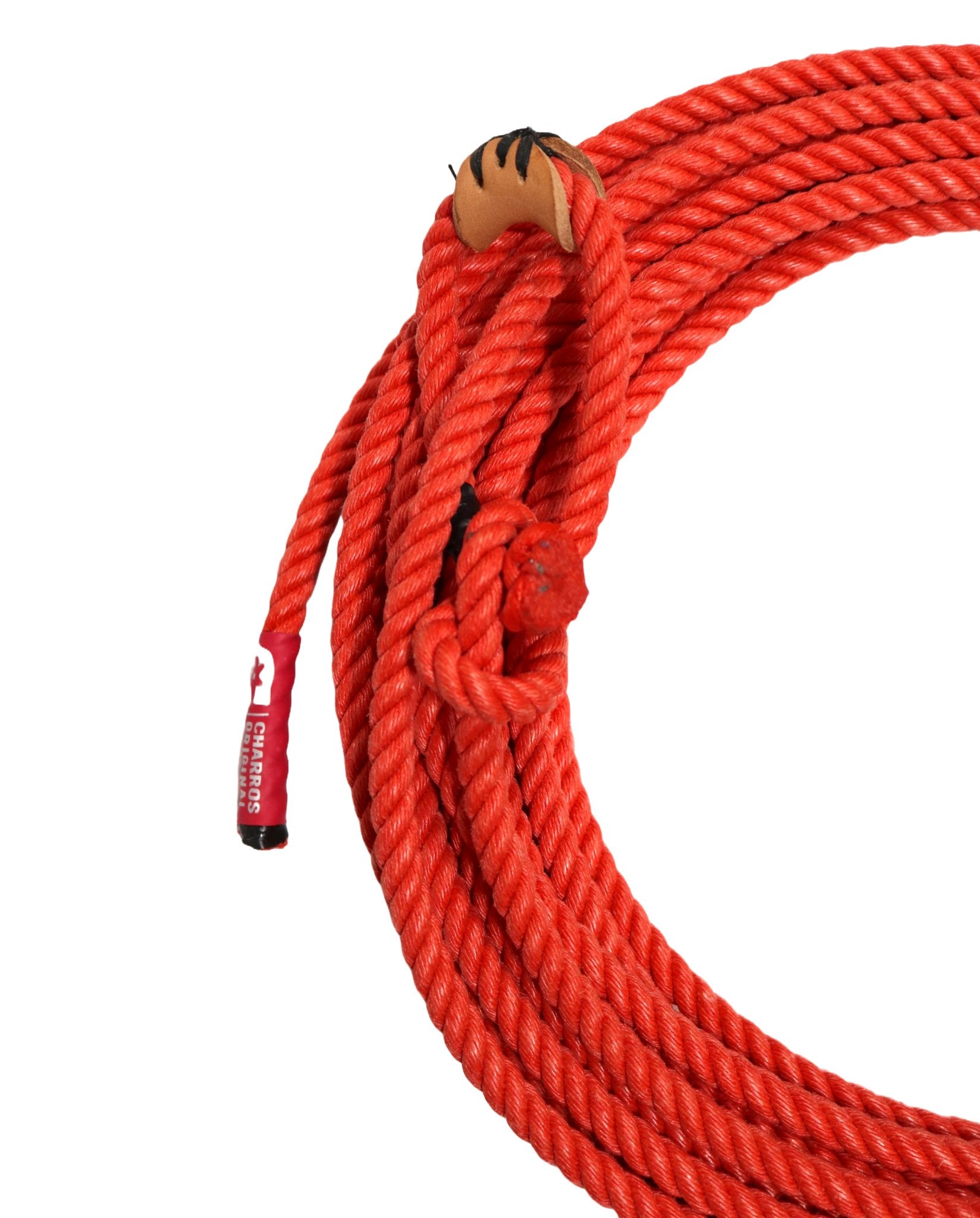 50 FT Red Poly - Nylon 11mm Lead Core Lasso Rope Soga Charra - M - Royal Saddles - Ropes/Sogas