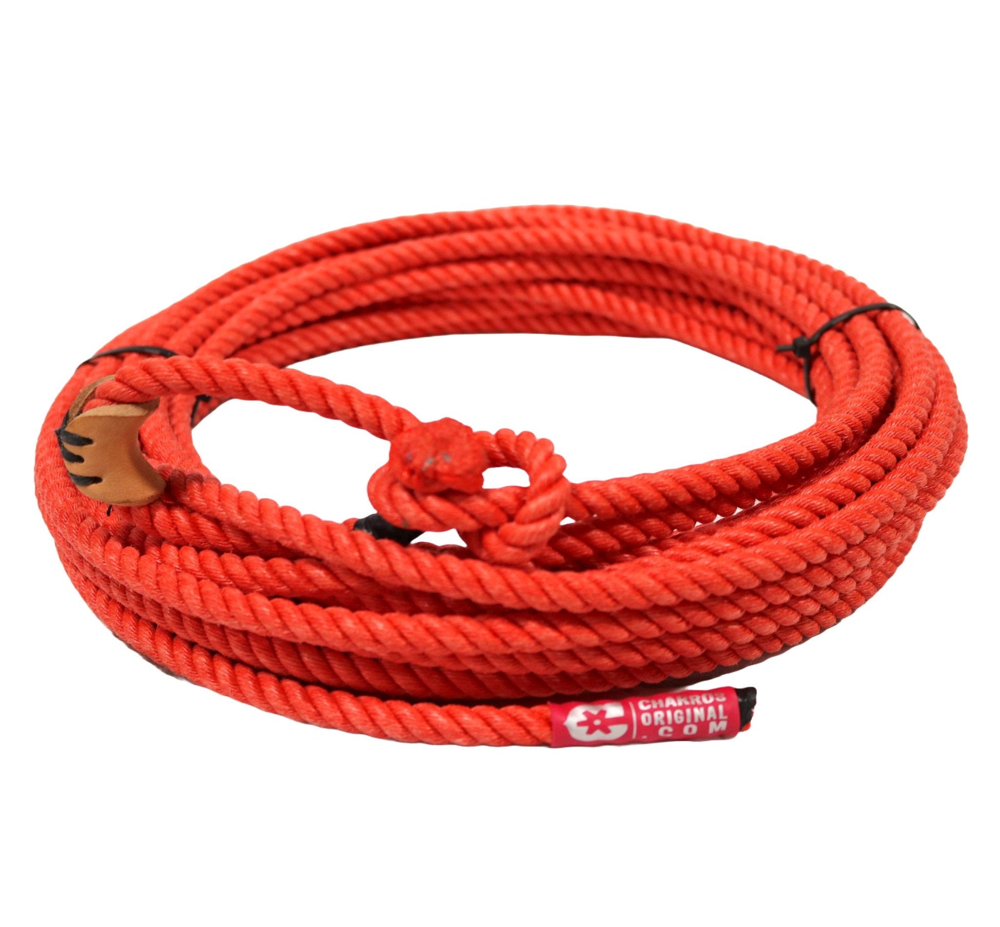 50 FT Red Poly - Nylon 11mm Lead Core Lasso Rope Soga Charra - M - Royal Saddles - Ropes/Sogas