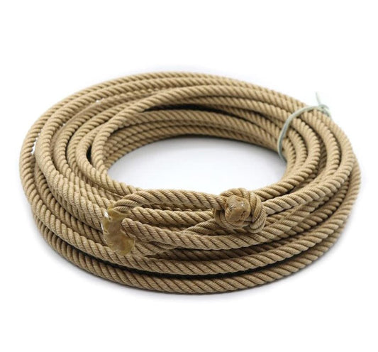 50Ft Tan Poly Nylon Brown 10.5mm Soga De Plomo Rope - M - Royal Saddles - Ropes/Sogas
