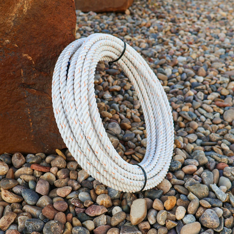 50Ft White Orange 10.25mm Soga Plomo Lead Core Rope - M - Royal Saddles - Ropes/Sogas