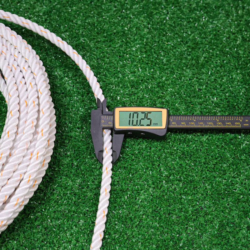 60Ft Soga White Orange Plomo Lead 10.25mm Core Lariat - M - Royal Saddles - Ropes/Sogas