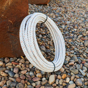60Ft Soga White Orange Plomo Lead 10.25mm Core Lariat - M - Royal Saddles - Ropes/Sogas