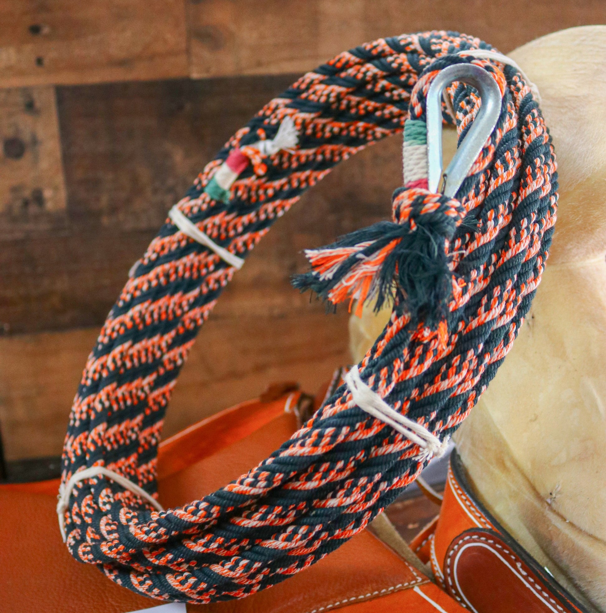 65 FT. Cotton Rope Lasso Metal Burner Soga Charra Adulto Hondilla Metal - M - Royal Saddles - Ropes/Sogas