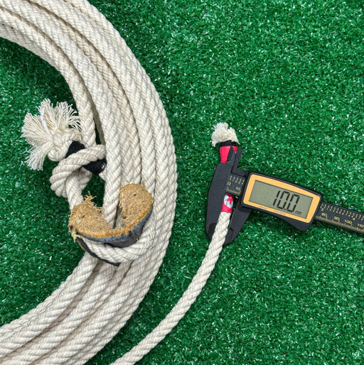 65FT Soga Charro 10mm Cotton Rope Leather Burner - M - Royal Saddles - Ropes/Sogas