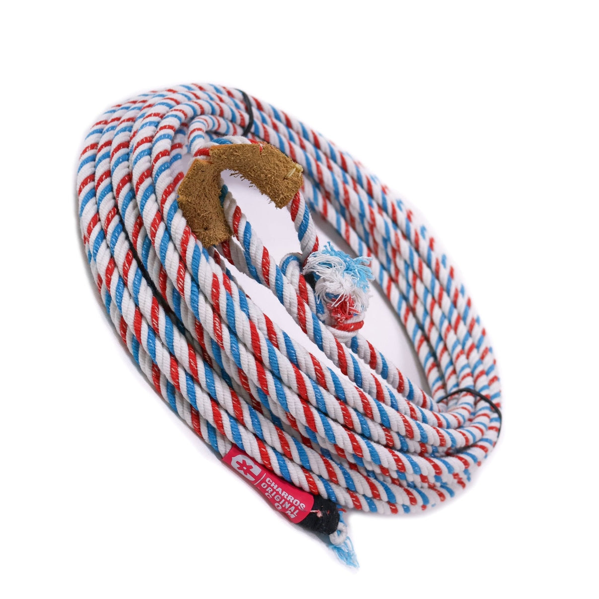 65FT Tri Color Algodon Lasso Soga Charro 10mm Cotton Rope - M - Royal Saddles - Ropes/Sogas