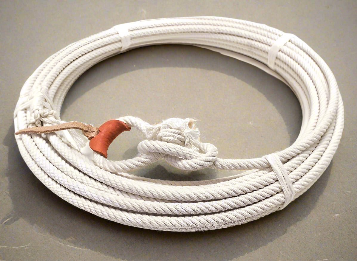 68 Ft White Cotton Rodeo Rope Soga Algodon Charra - M - Royal Saddles - Ropes/Sogas