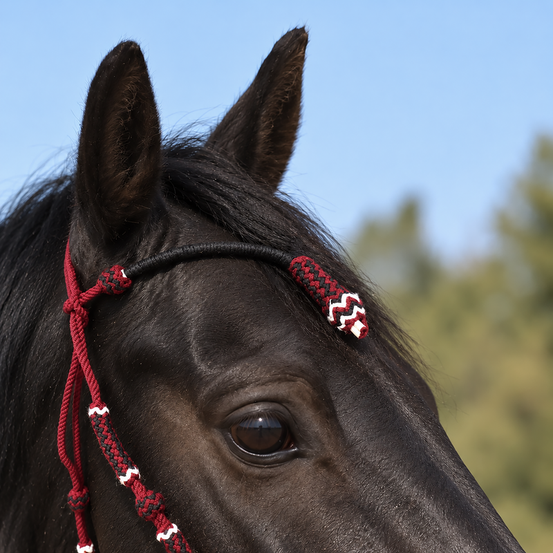 Charro Burgundy Bosalillo Cabresto Vino Riendas Bosal Halter