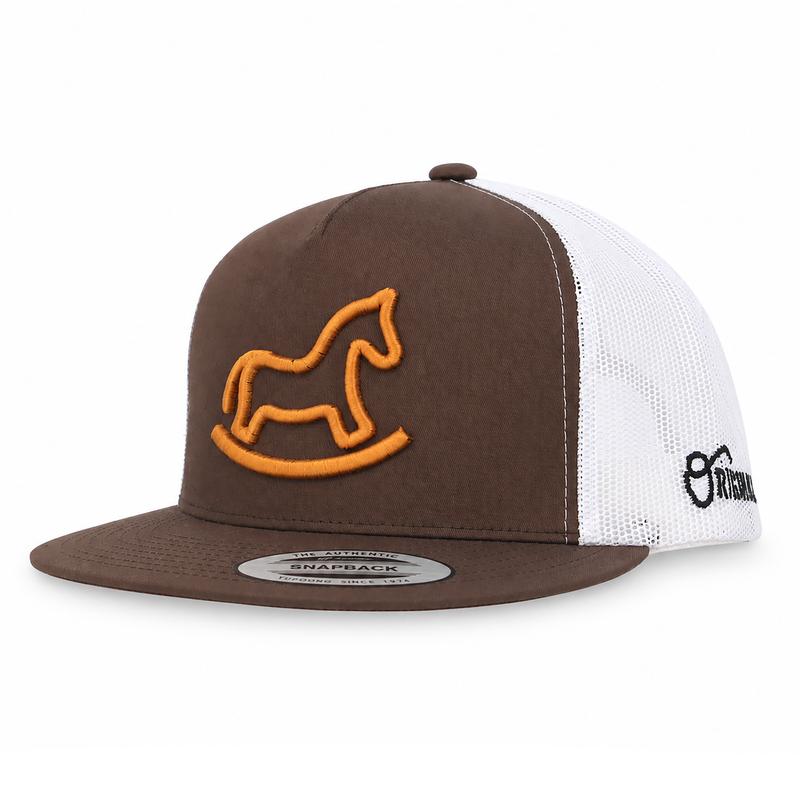 "Pony" Brown Charros Original Flat Bill Hat - M-Royal Saddles - Charros Original Hats