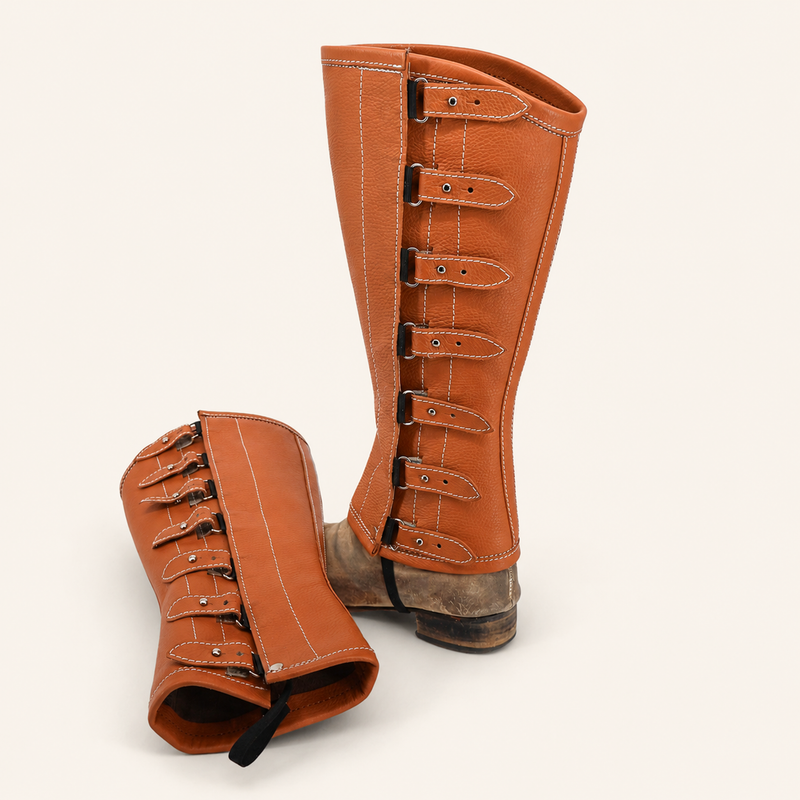 Charro Miel Polainas Espanolas Para Montar Leather Chaps - M-Royal Saddles - Charro Polainas/Chaps